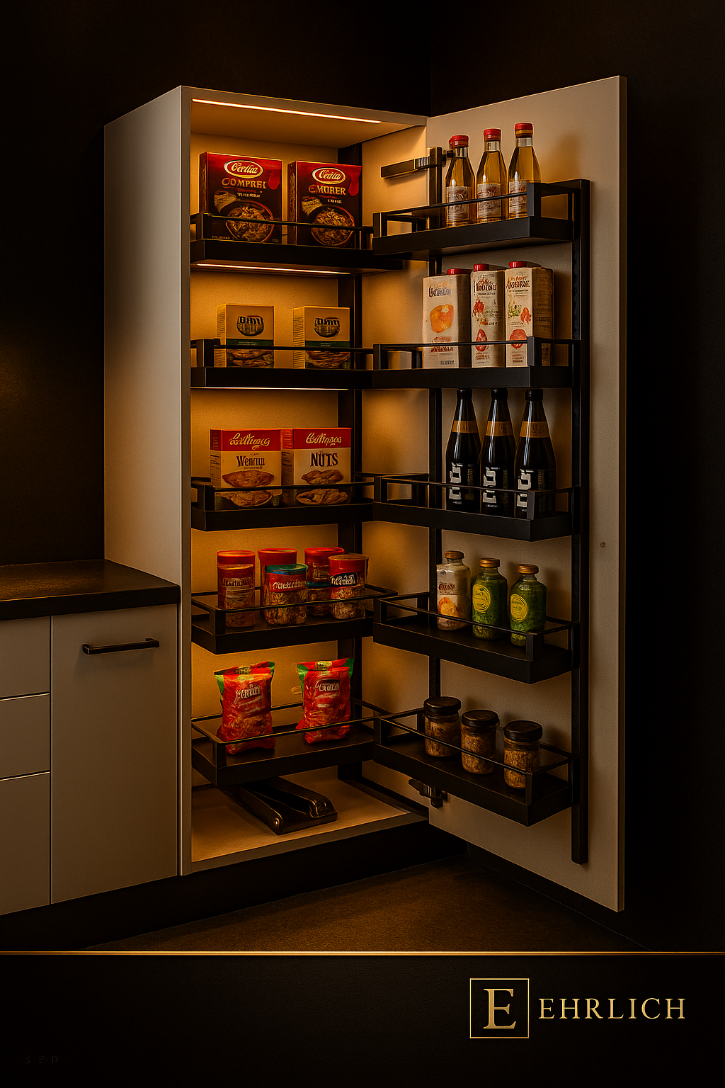 Glass Pantry Unit